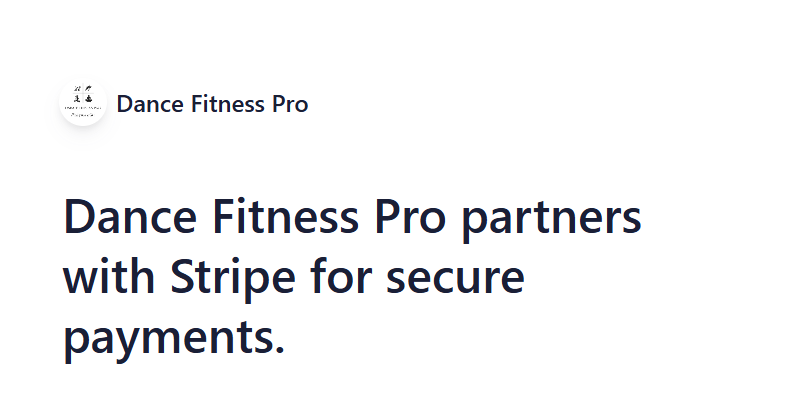 Stripe checkout preview inside DanceFitnessPro